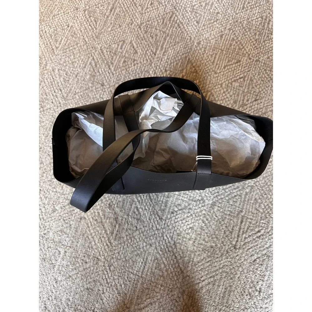 Everlane Day Market Tote Black Italian Leather Shoulder Bag NWT Made in Italy - Picture 7 of 9